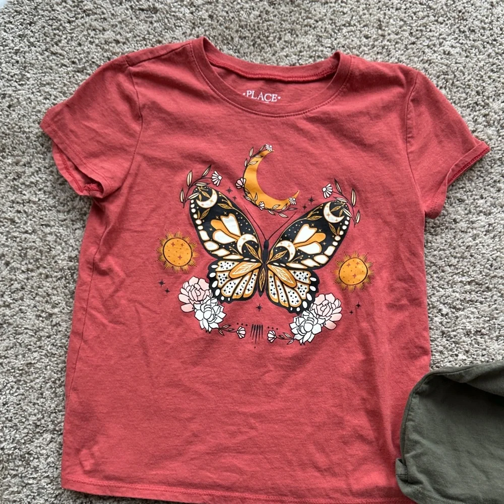3 - Children’s Place girls medium Short Sleeve Autumn Fall Graphic Tees